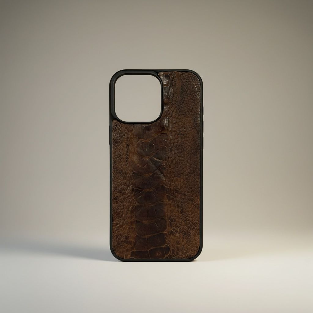 Funda iPhone 16 Pro Max De Piel De Pata De Avestruz Genuina