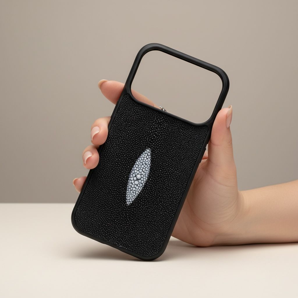 Funda De Piel De Mantarraya Exclusiva Para iPhone 17 Pro
