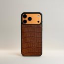 Funda De Piel De Cocodrilo Caoba Exclusiva Para iPhone 17 Pro Max