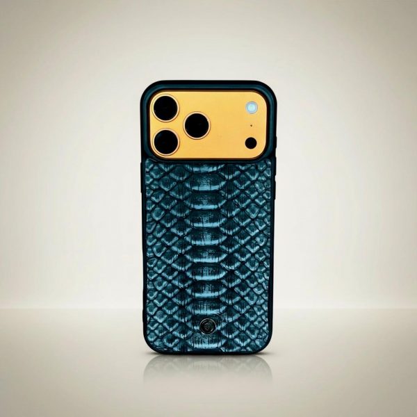 Funda iPhone 17 Pro Max Piel De Víbora Gris Exclusiva