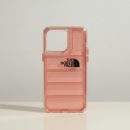 Funda Para iPhone North Face 15 Pro Rojo Transparente