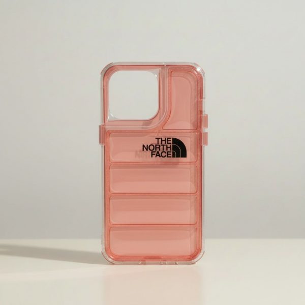 Funda Para iPhone North Face 14 Pro Max Rojo Transparente