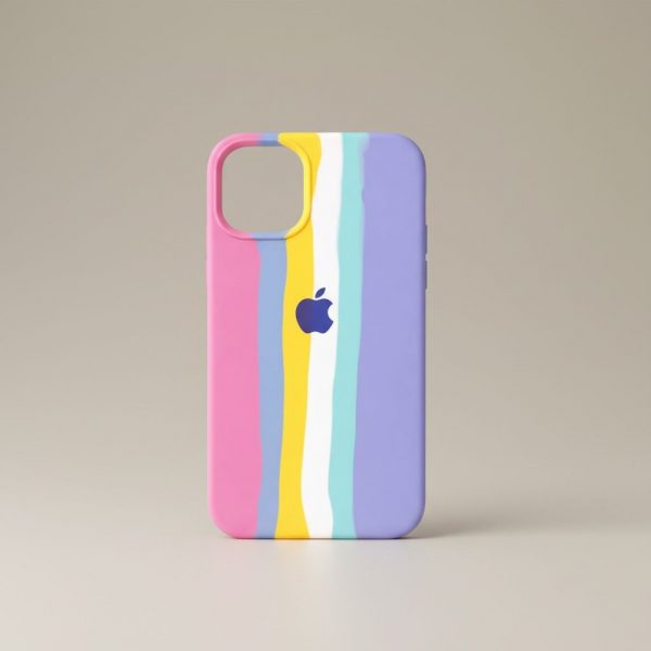 Funda Para IPhone 12 Pro Max Silicon Arcoíris