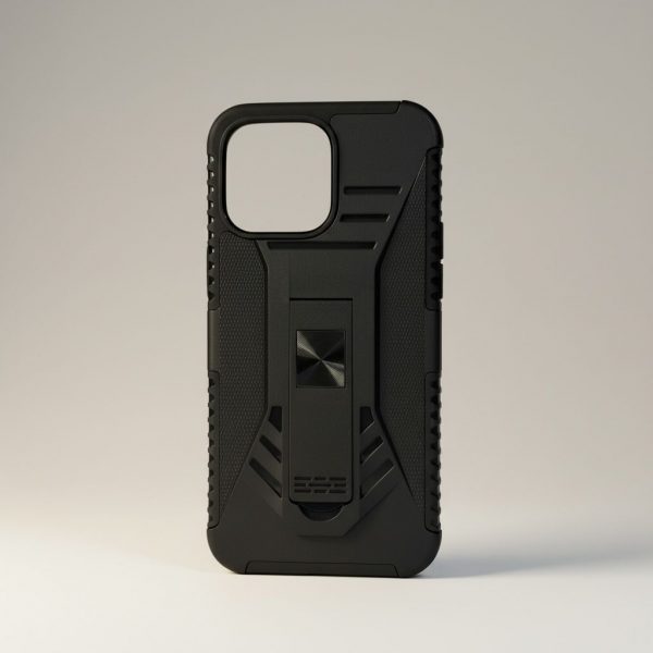 Funda Color Negro Uso Rudo Blindaje Con Clip Para iPhone