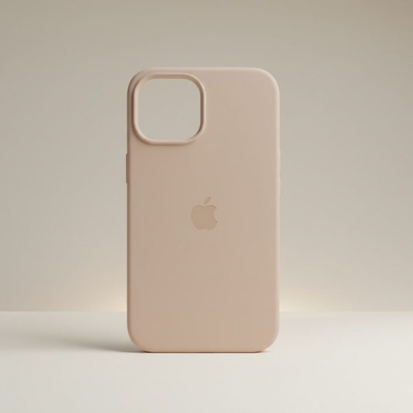 Funda Para IPhone 15 Silicon Rosa Crema