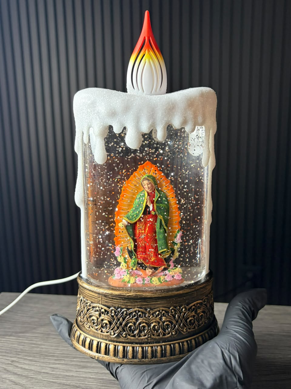 Vela Navideña Virgen de Guadalupe con Luz y Sonido - Image 2