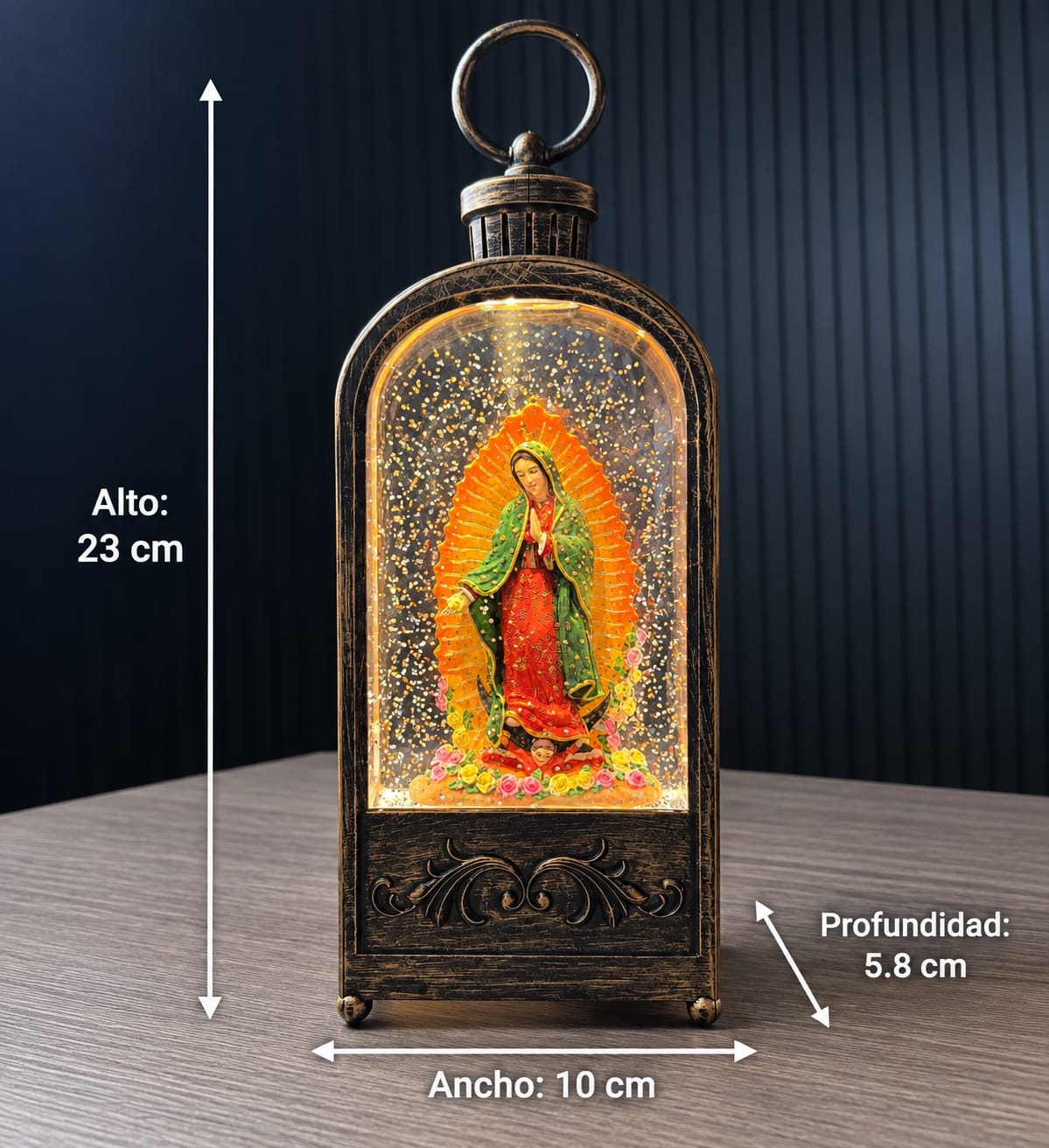 Caja de Lampara La Guadalupana Brillante de Agua 12 Piezas - Image 6
